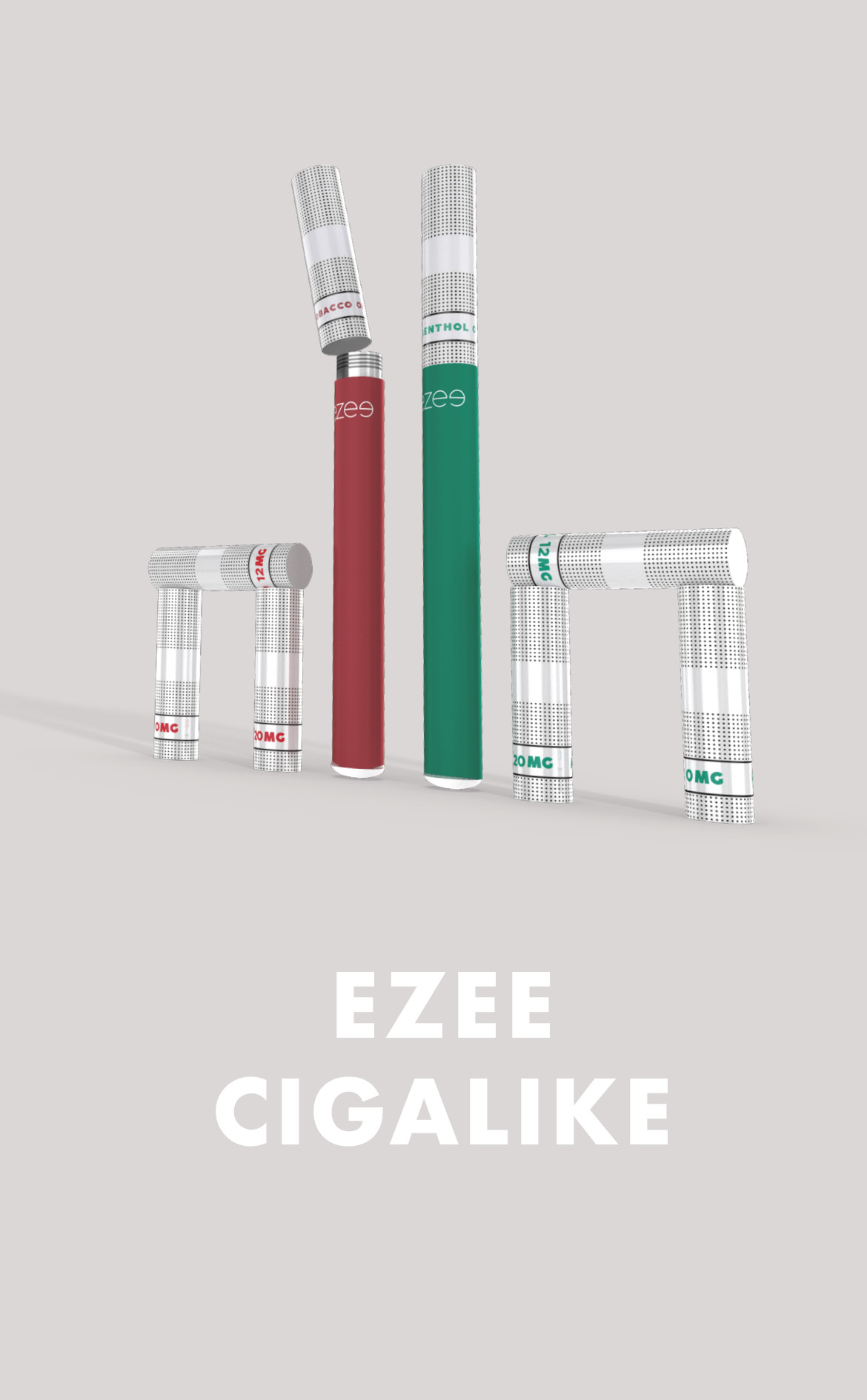 Ezee e-cigarette starter kit rechargeable nicotine and nicotine free cartridges tobacco menthol