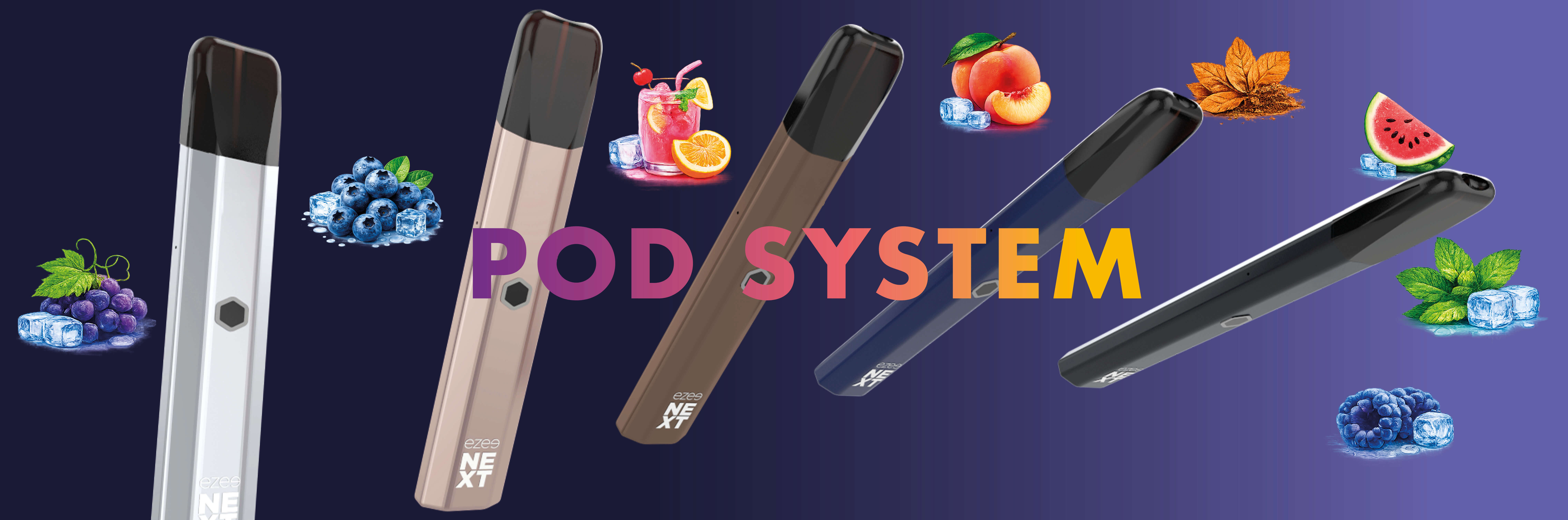 Vape Pod System Ezee Pod+ 2ml e-liquid up to 600 puffs nicotine and nicotine free