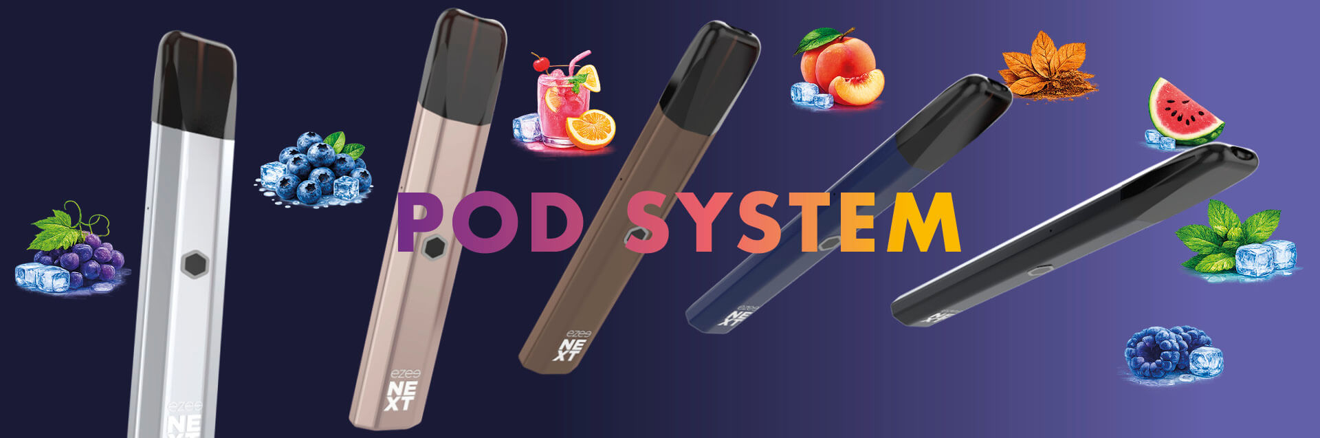 Vape Pod System Ezee Pod+ 2ml e-liquid up to 600 puffs nicotine and nicotine free