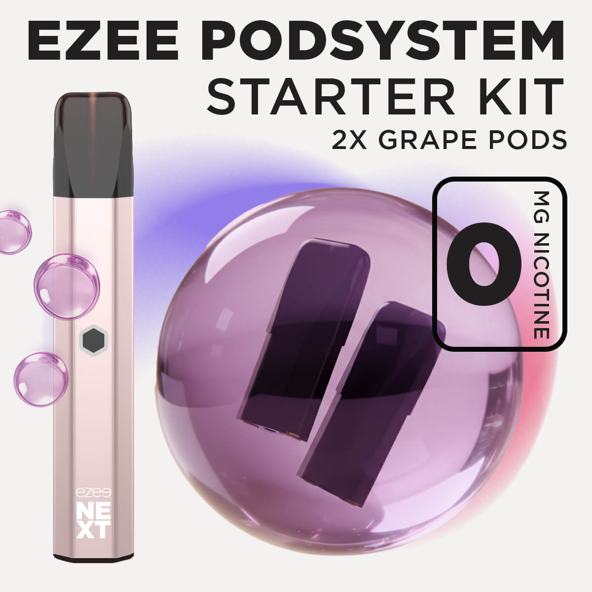 Ezee Next Pod Starter Kit - Beige Grape Ice 0mg