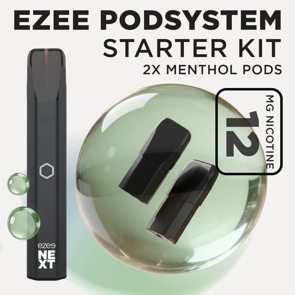 Ezee Next Pod Starter Kit - Black Menthol 12mg