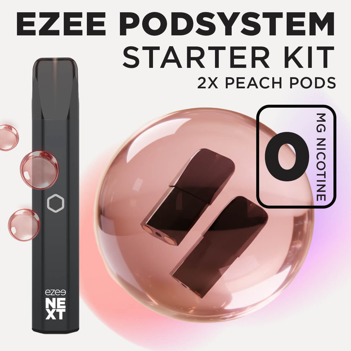 Ezee Next Pod Starter Kit - Black Peach Ice 0mg