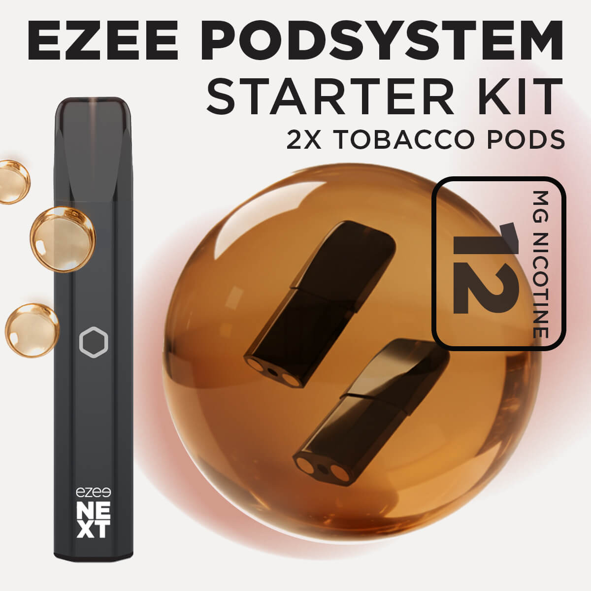 Ezee Next Pod Starter Kit - Black Tobacco 12mg