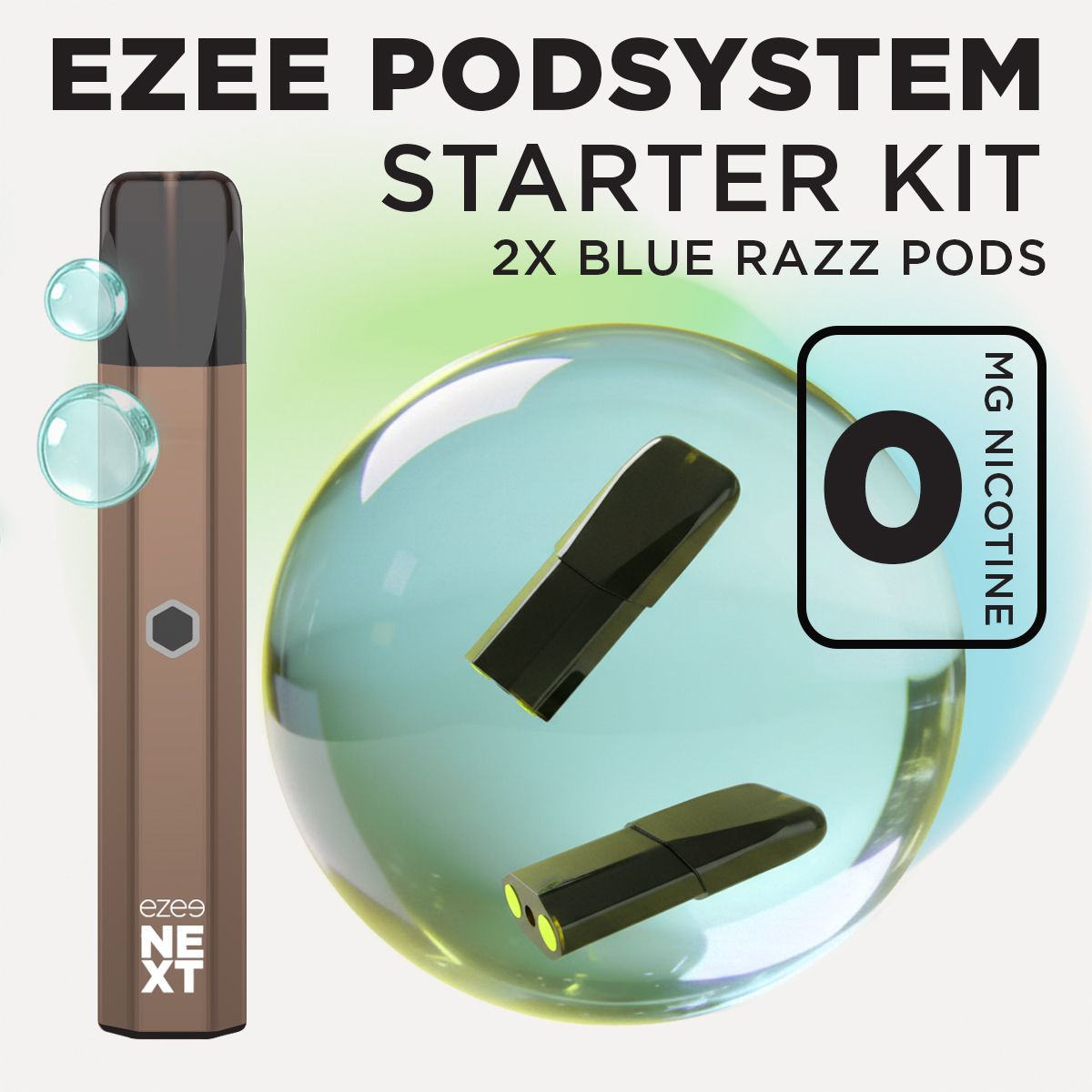 Ezee Next Pod Starter Kit Brown - Blue Razz Ice 0mg