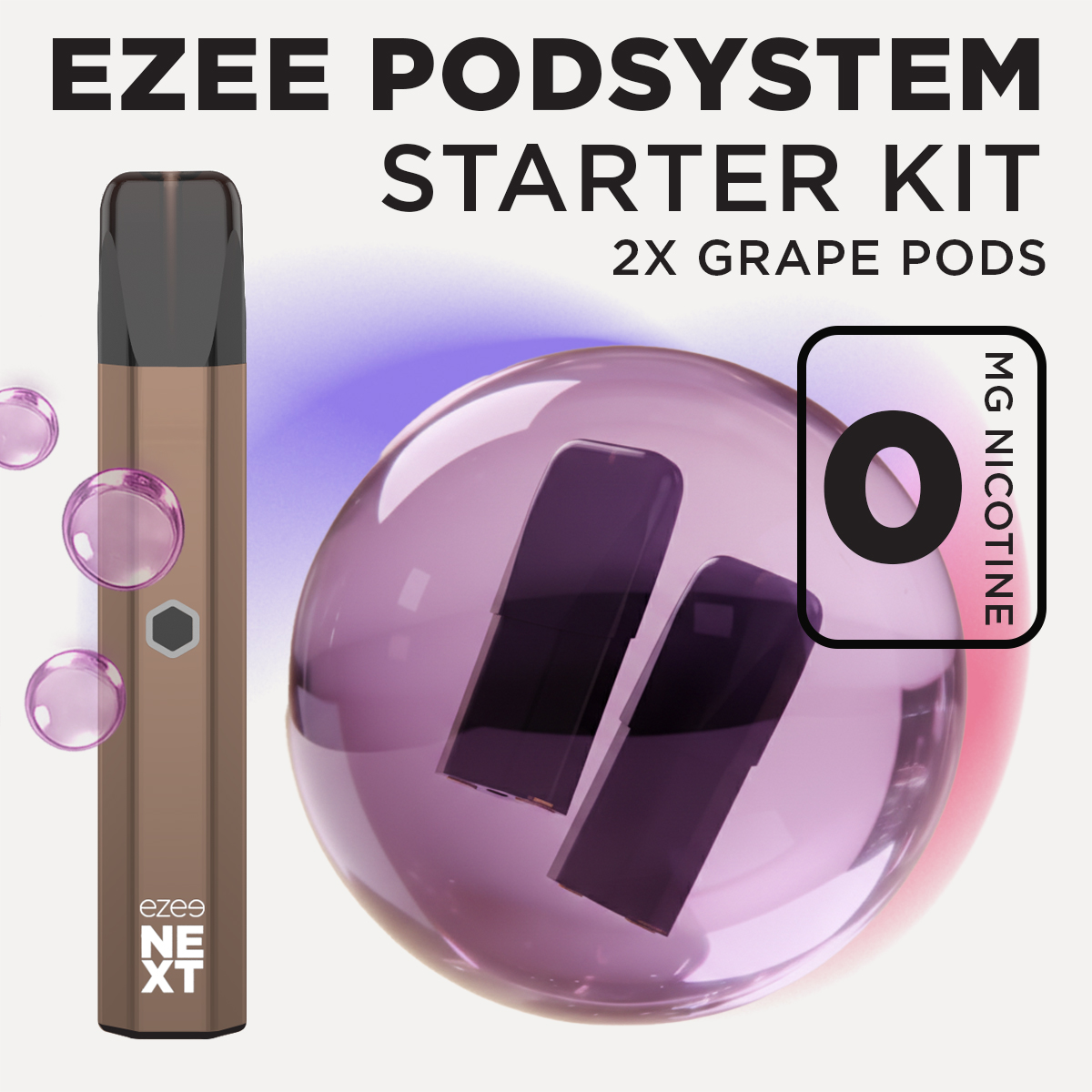 Ezee Next Pod Starter Kit - Brown Grape Ice 0mg