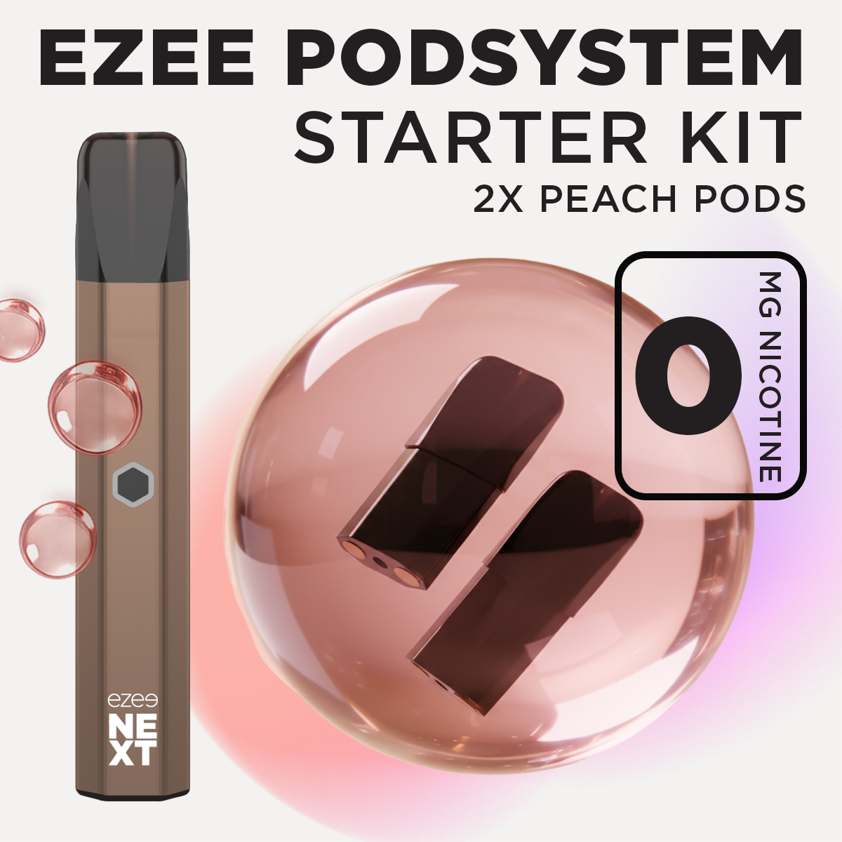 Ezee Next Pod Starter Kit - Brown Peach Ice 0mg