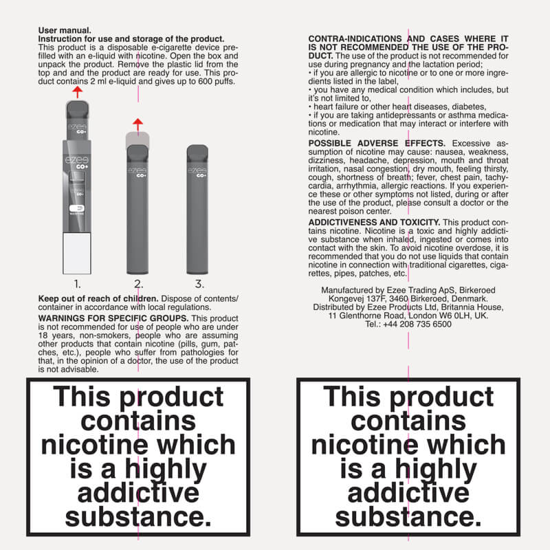 Ezee Go+ Disposable Vape Menthol 20mg/ml Nicotine