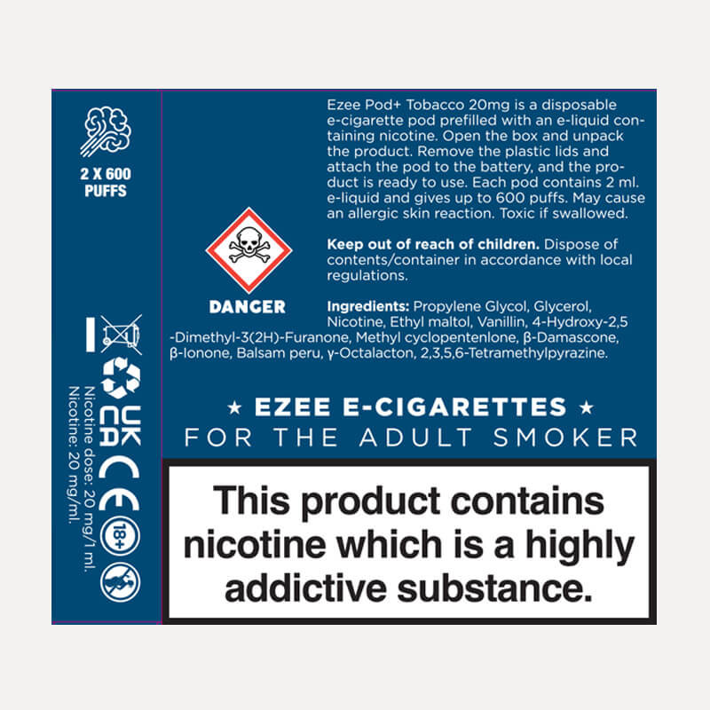 Ezee Pods Tobacco 20mg/ml Nicotine 20 pcs.