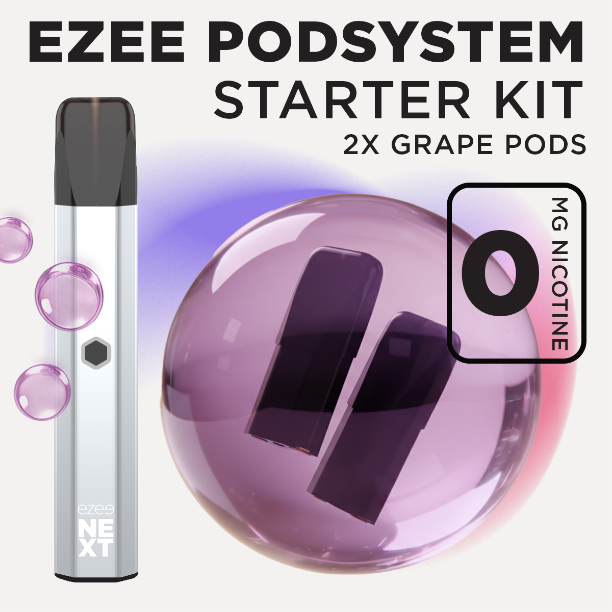 Ezee Next Pod Starter Kit - Silver Grape Ice 0mg