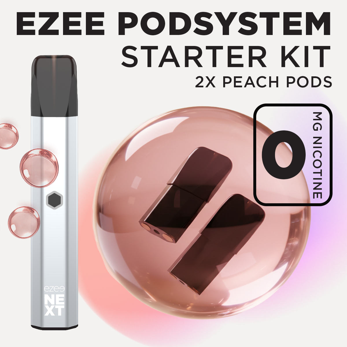 Ezee Next Pod Starter Kit - Silver Peach Ice 0mg