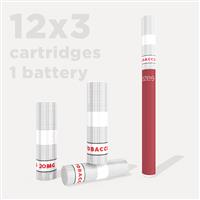 Ezee Tobacco 20mg Cartridges (12 Packs of 3) + 1 Battery
