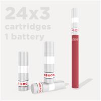 Ezee Tobacco 0mg Cartridges (24 Packs of 3) + 1 Battery