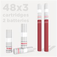 Ezee Tobacco 0mg Cartridges (48 Packs of 3) + 2 Batteries