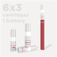 Ezee Tobacco 12mg Cartridges (6 Packs of 3) + 1 Battery