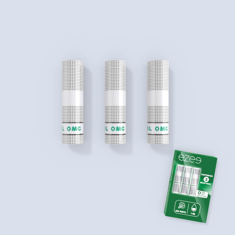 ezee e-cigarette cartridges menthol no nicotine 3 cartridges